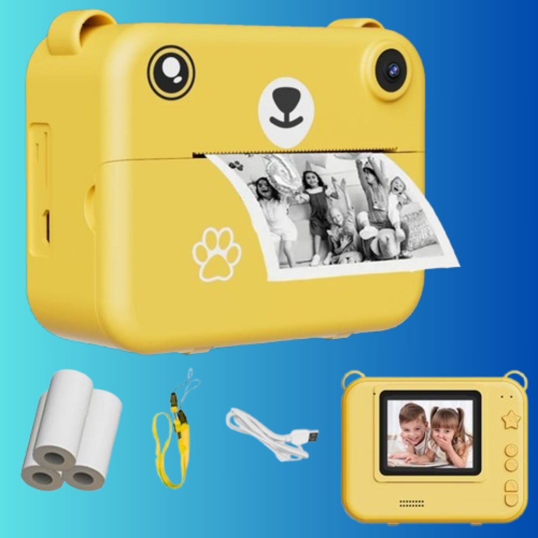 Appareil-photo-imprimante-jaune