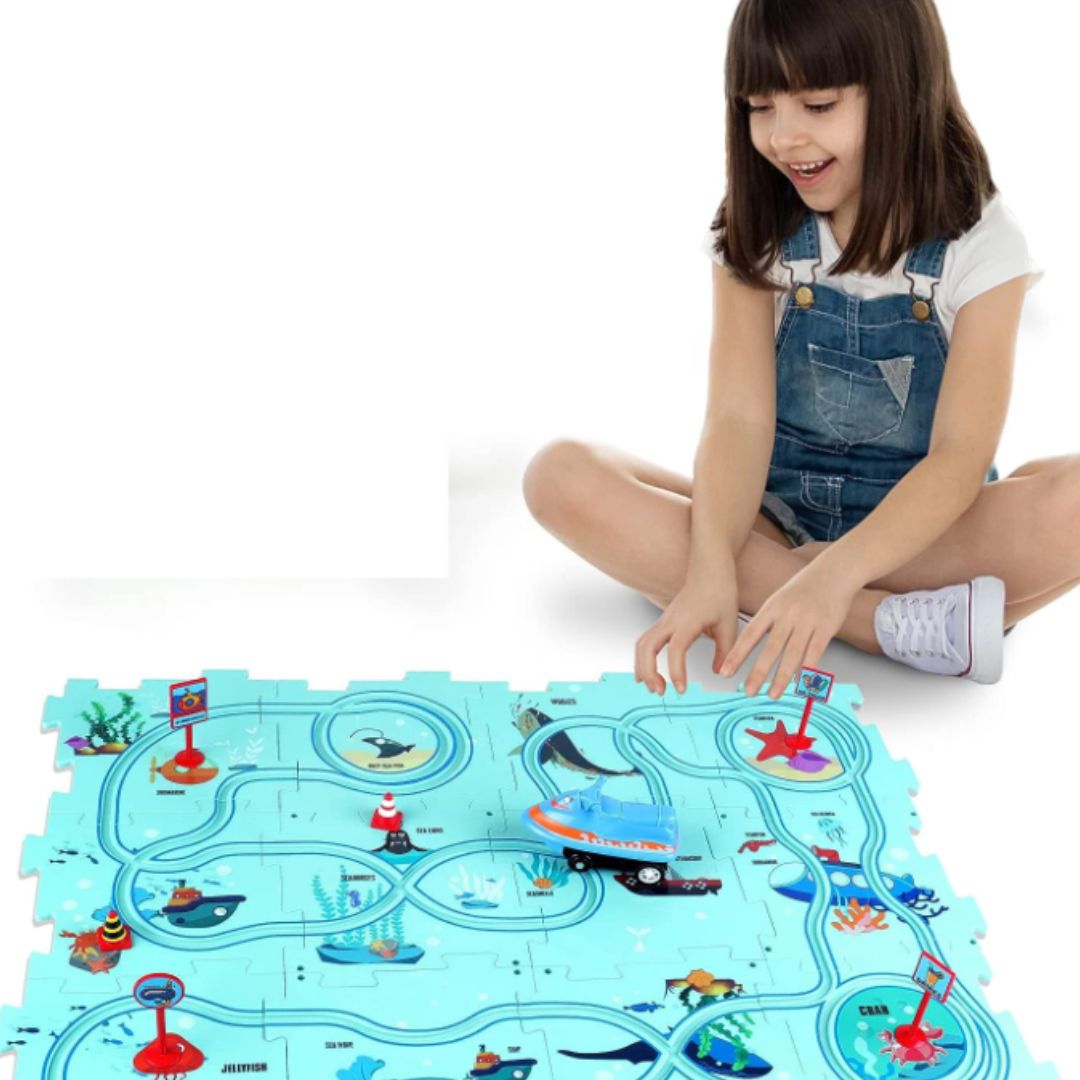 circuit-voiture-enfant-bleu-fille