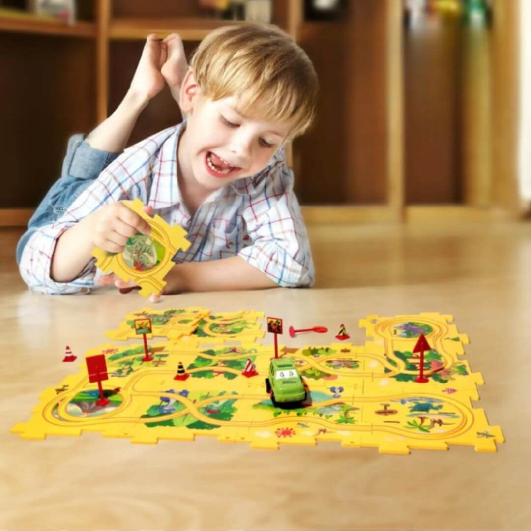 circuit-voiture-enfant-jaune