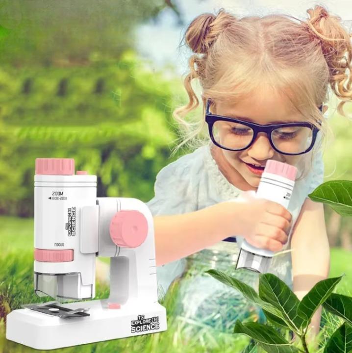 Microscope-enfant-carrousselle-rose