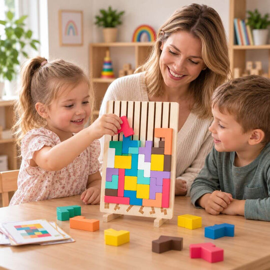Puzzle 3D bois Montessori- Cérébrix™