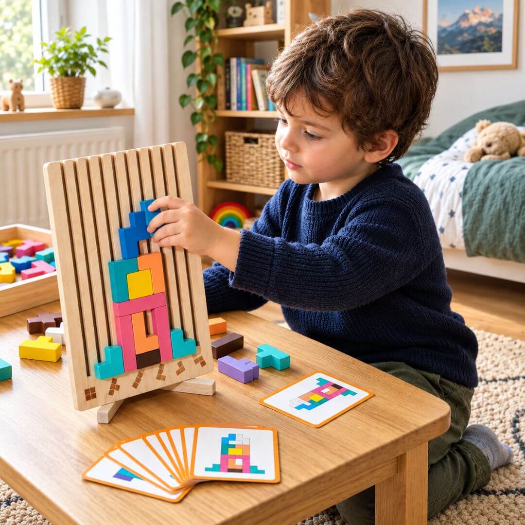 Puzzle 3D bois Montessori- Cérébrix™