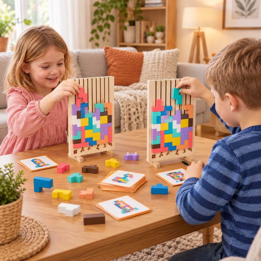 Puzzle 3D bois Montessori- Cérébrix™